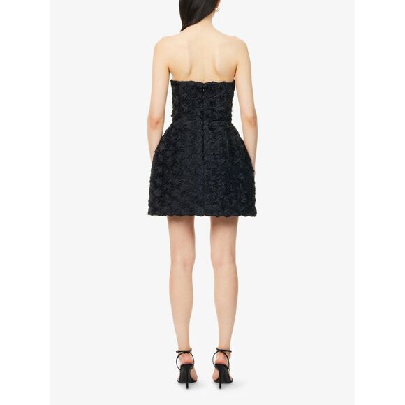 Nadine Merabi Women's Black Maisy 3D Tulip Mini Strapless Dress Size Small - Picture 3 of 7